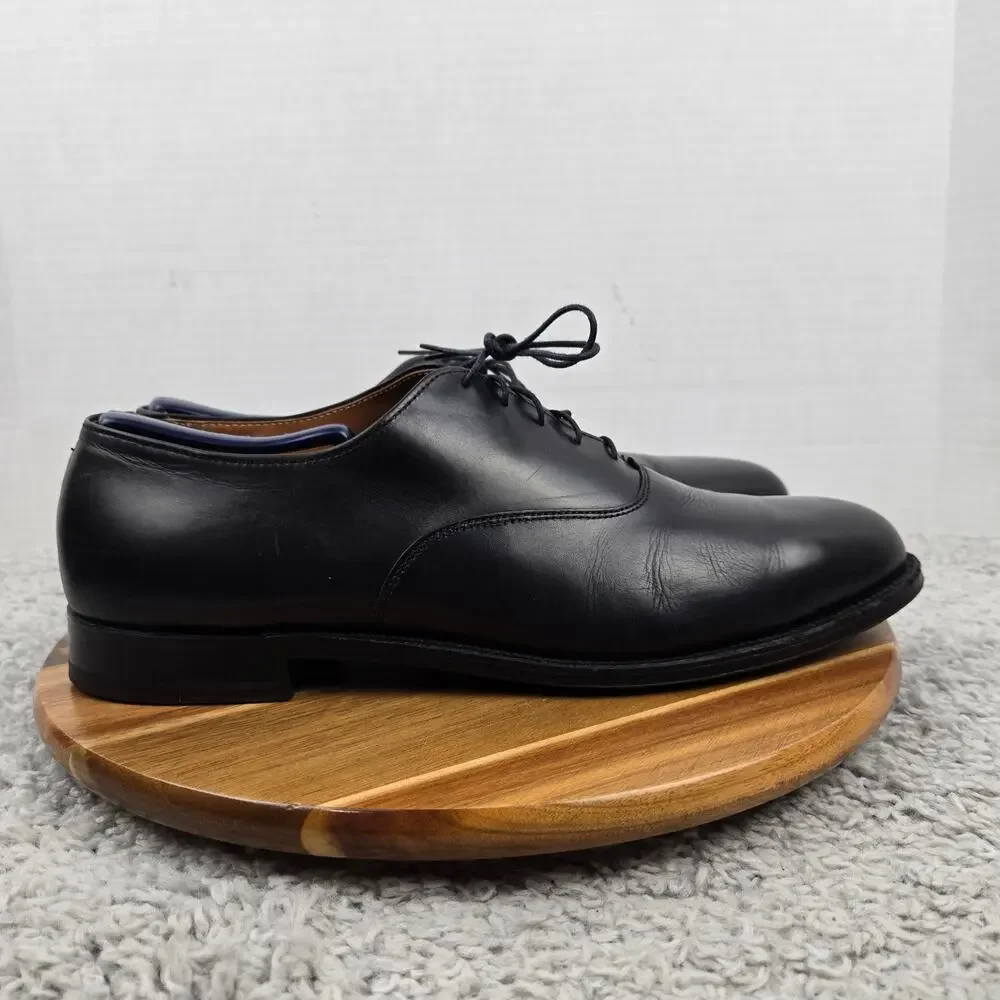 Alden Mens 12D 932 Plain Toe Balmoral Black Leather Business Oxford Dress Shoe